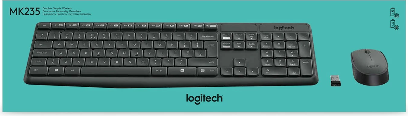 Set tastiere dhe maus Logitech MK235 - Wireless, e zeze