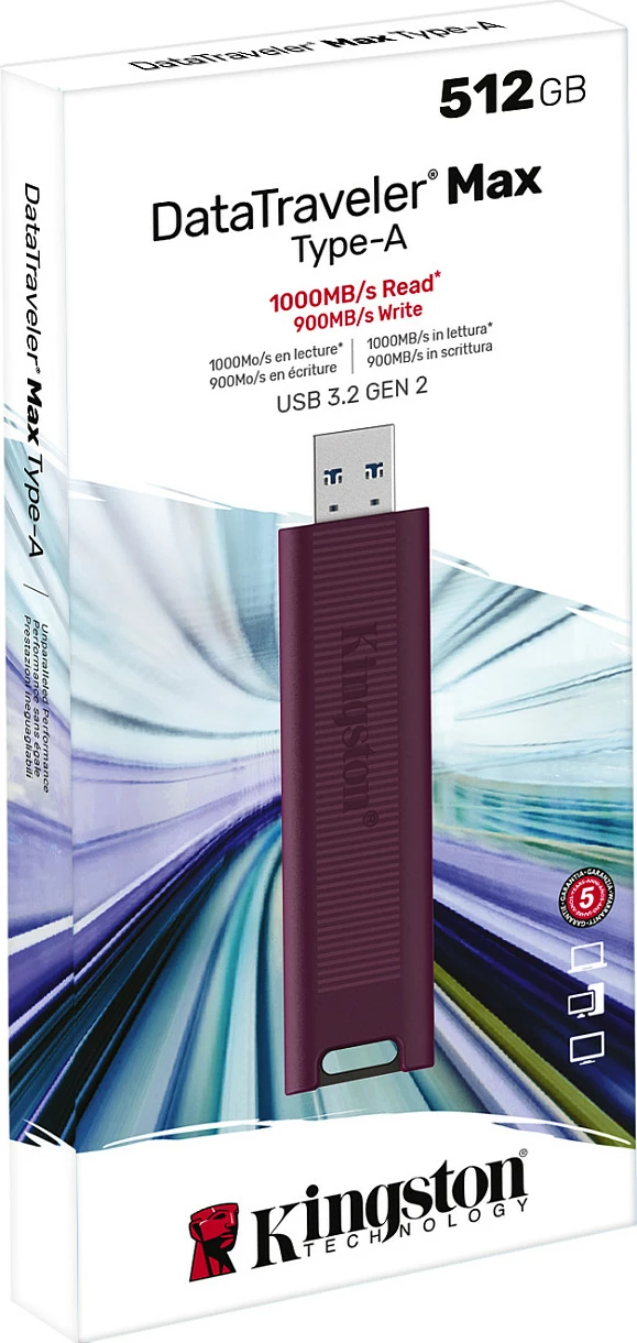 USB Kingston DataTraveler Max 512GB, USB 3.2 Gen 2, e kuqe