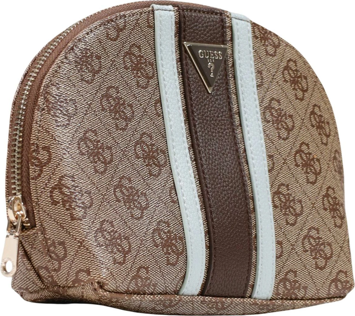 Çantë kozmetike për femra Guess Noelle II Dome PW7573 P6370, e bardhë-kafe