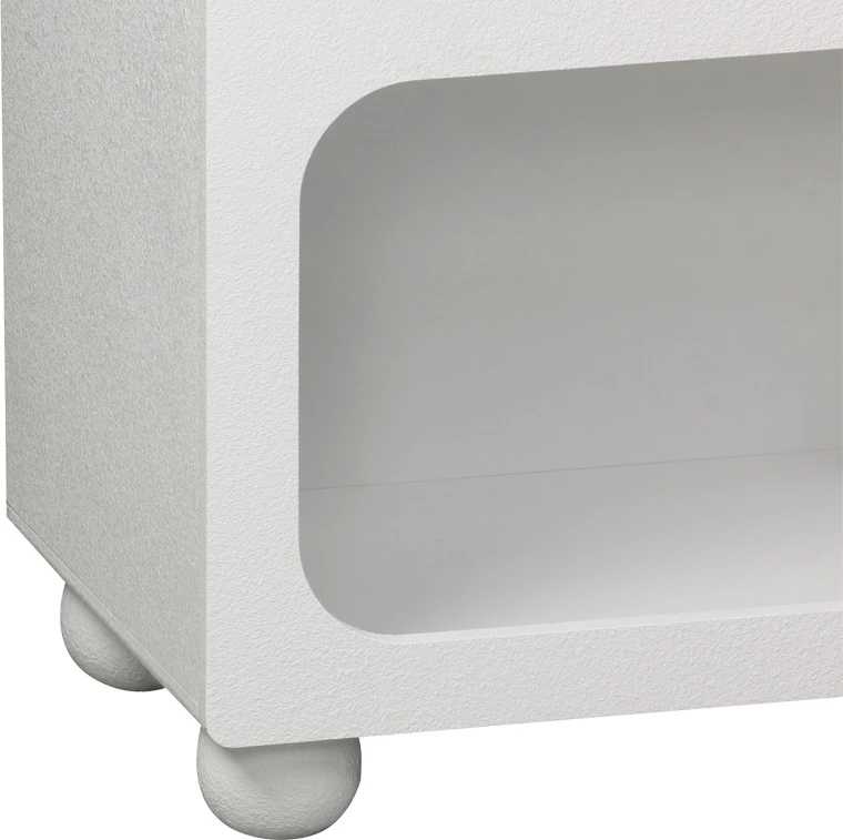 Bufe Emersi me rafte, MDF, ngjyrë e bardhë, 164x34x76cm