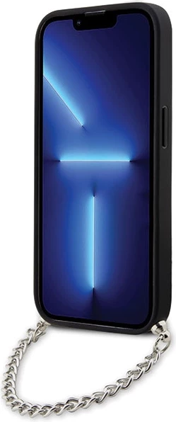 Mbështjellës Karl Lagerfeld KLHCP14LSACKLHPG për iPhone 14 Pro 6.1", zinxhir, argjendtë
