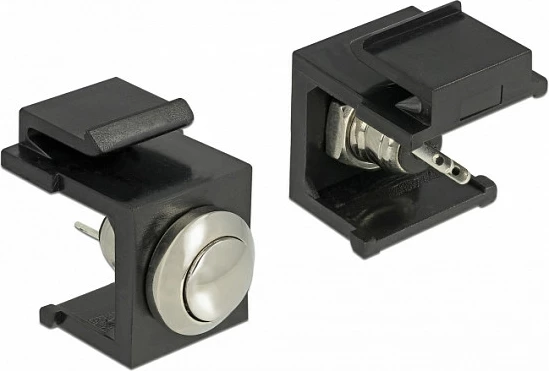 Switch Keystone me buton DeLOCK 86402, LED, 24 V 1 A, zi/inoks