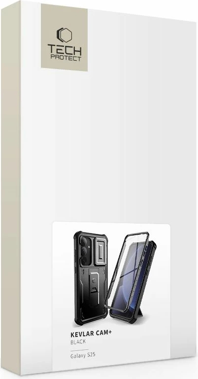 Mbështjellës Tech-Protect Kevlar Cam+ për Samsung Galaxy S25, i zi