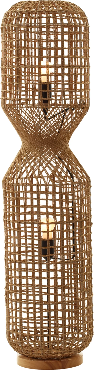 Llambë dyshemeje FH4358 metal-letër litar ngjyrë kafe - 2 llamba Φ25x102Hcm