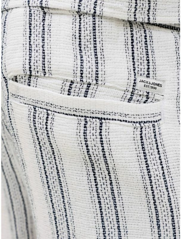 Shorce për meshkuj Jack&Jones JPSTJAIDEN COBA STRIPE JOG SHORTS REG SN 12274413, Cloud Dancer/Stripes [Madhësia: XL]