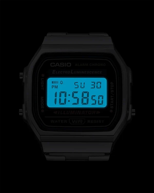 Orë dore Casio A168WA-1, e argjendtë