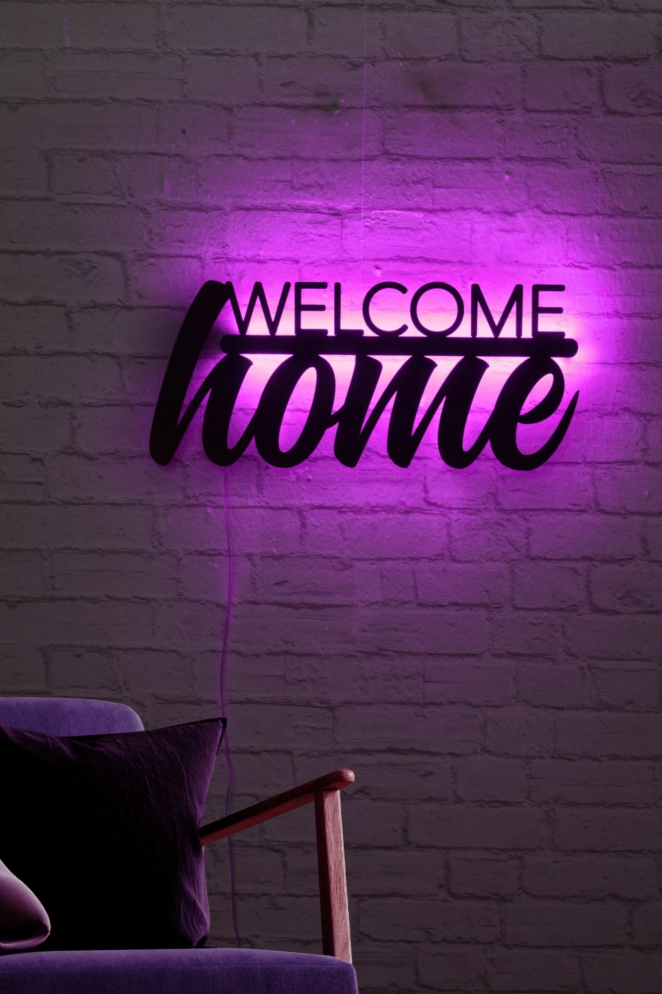 Ndriçim dekorativ LED, 'Welcome Home', ngjyrë rozë