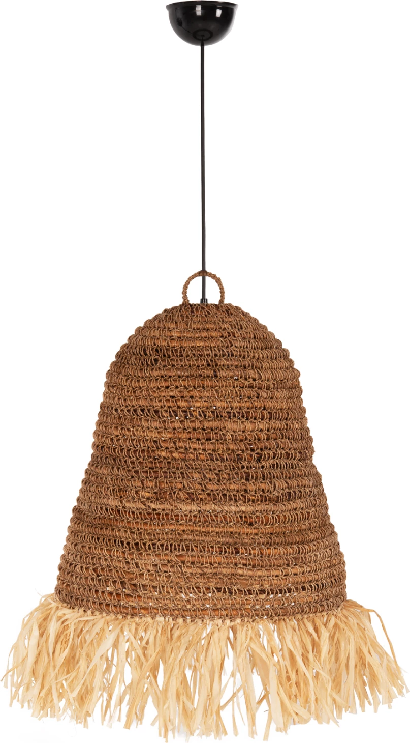 Llambë varëse tavani, fibra banane të thata, ngjyrë natyrale, Φ40x62-152Hcm
