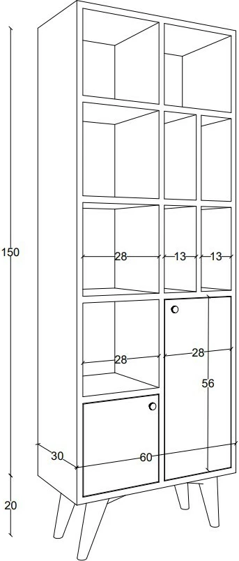 Raft librash Skye Decor, anthracite dhe lis, Lasko
