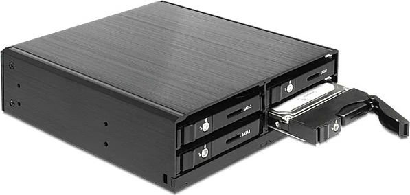Rack mobil DeLOCK 47220, 5.25", 4x 2.5" SATA HDD/SSD, hot-swap, 6 Gbit/s, ventilator, i zi
