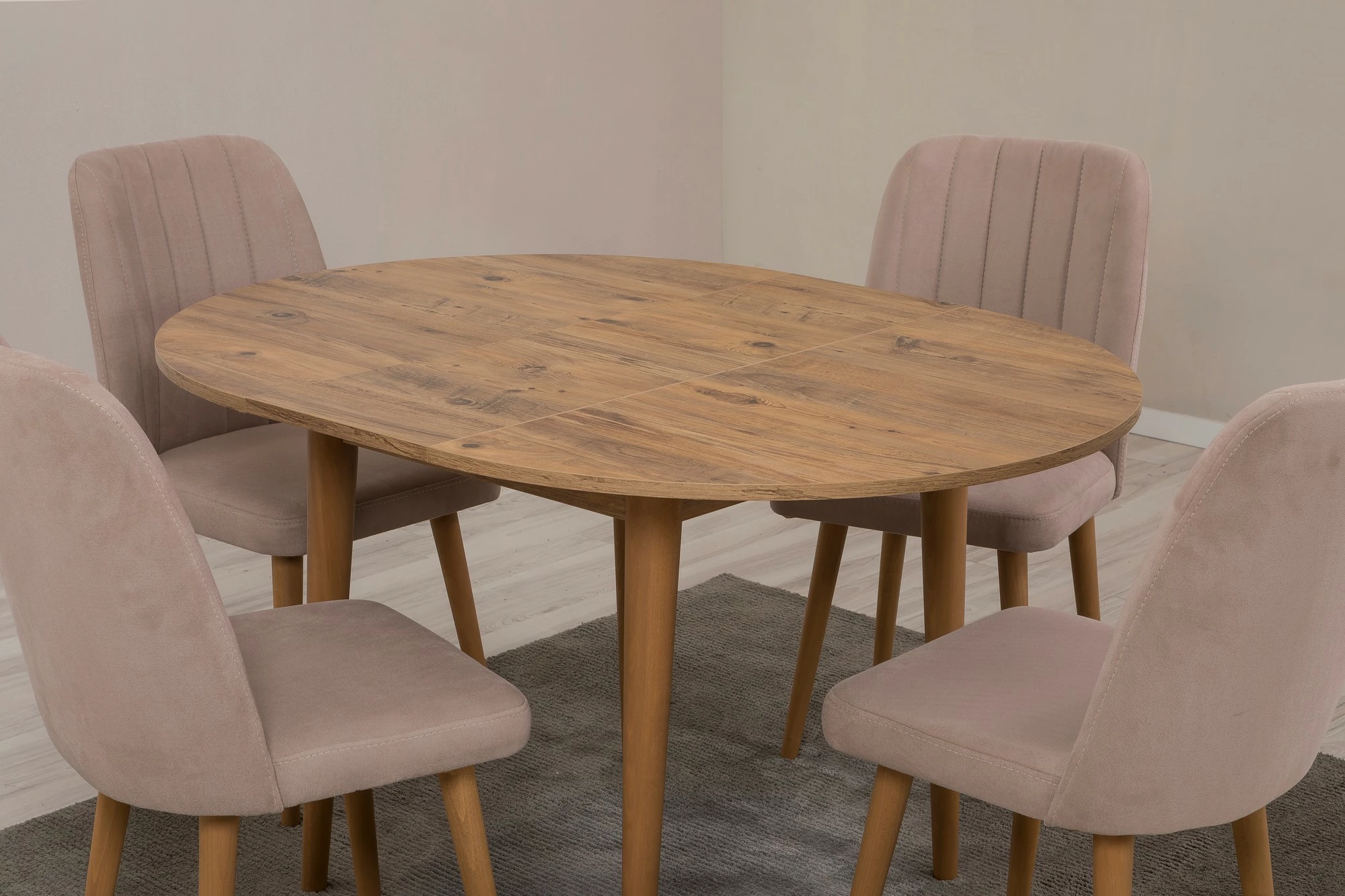 Tavolinë me karrige zgjatëse (5 copë), Skye Decor, Vina 0900, ngjyrë Atlantic Pine, Stone