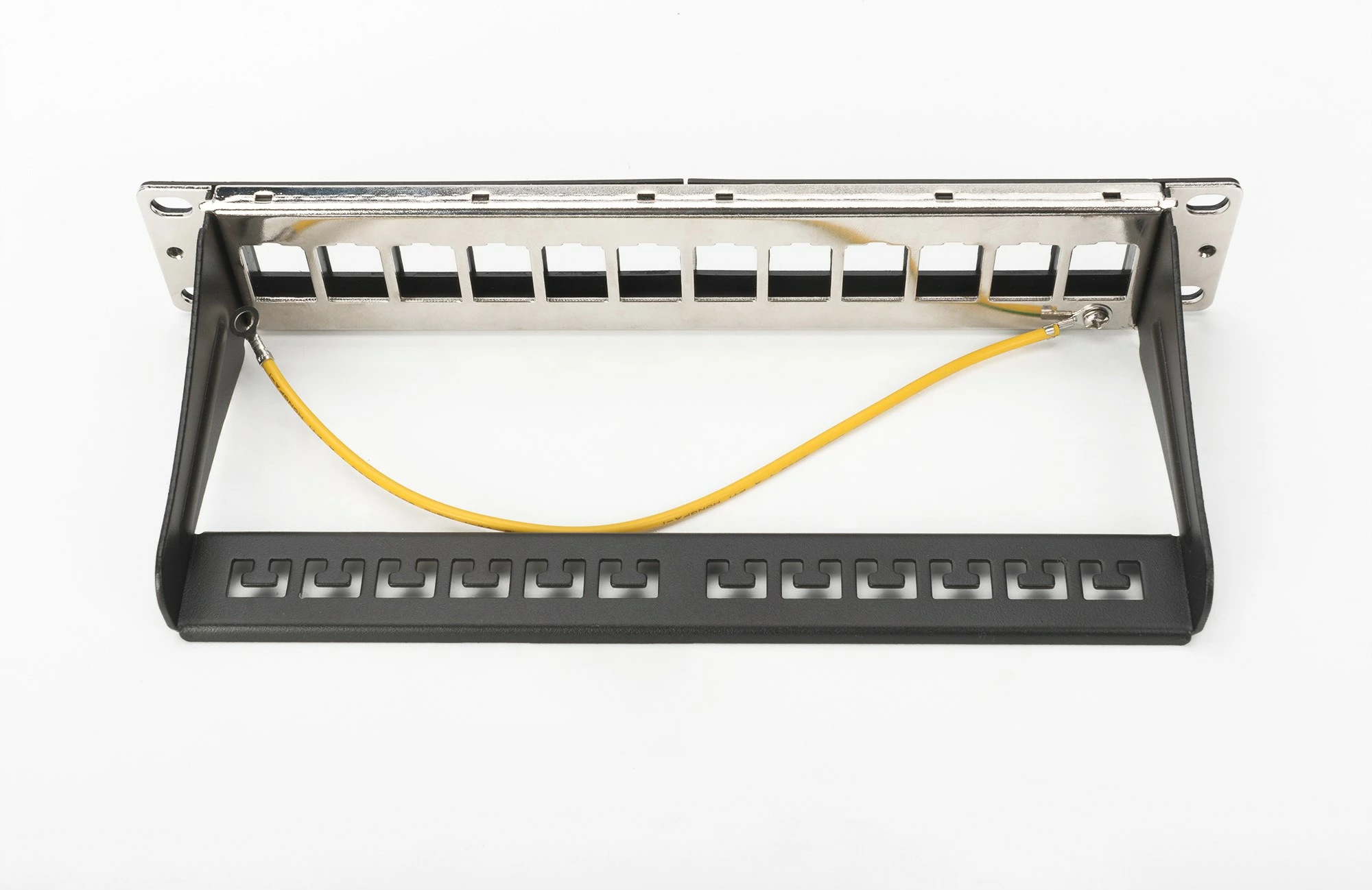 Patch panel Digitus modular 12-port, rack mounting 1U, e zezë
