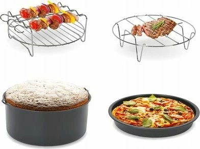 Set aksesorësh për air fryer Tefal XA112010, diametër 17 cm, e zezë, set 4 copë