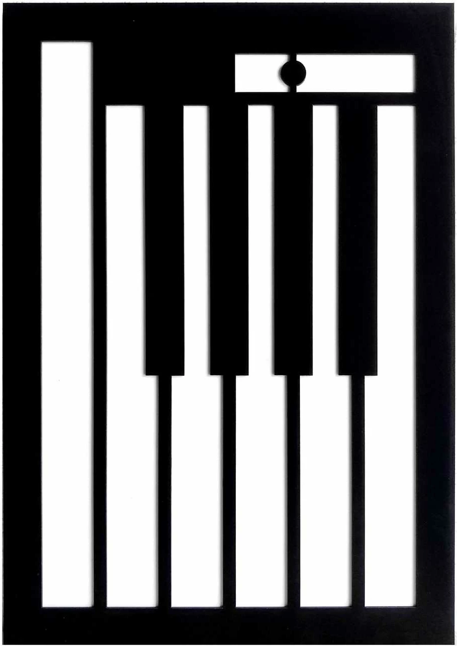 Pikturë dekorative me kornizë MDF, tastierë piano, Wallity