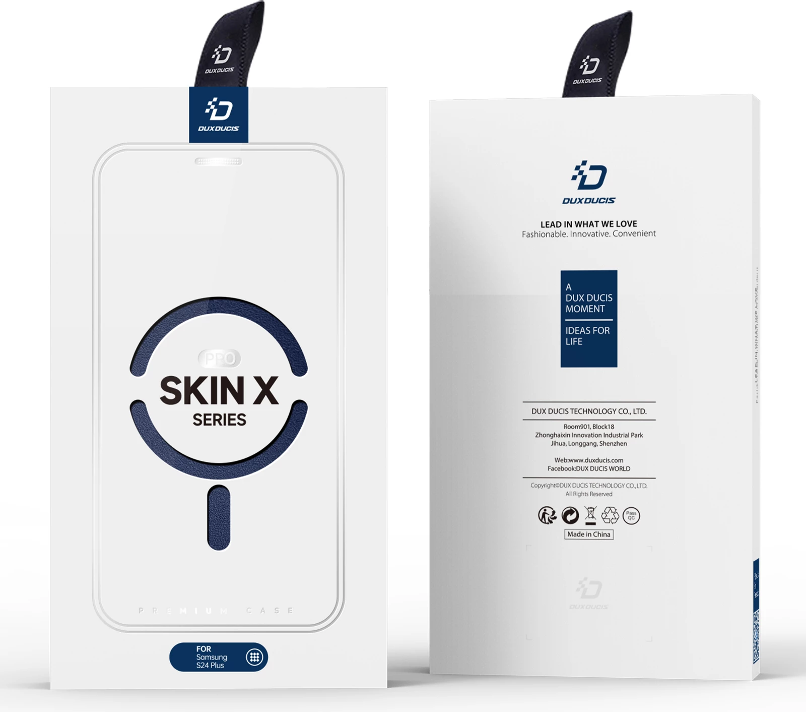 Mbështjellës Dux Ducis Skin X Pro për Samsung Galaxy S24+, me magnet dhe kapak, kaltër