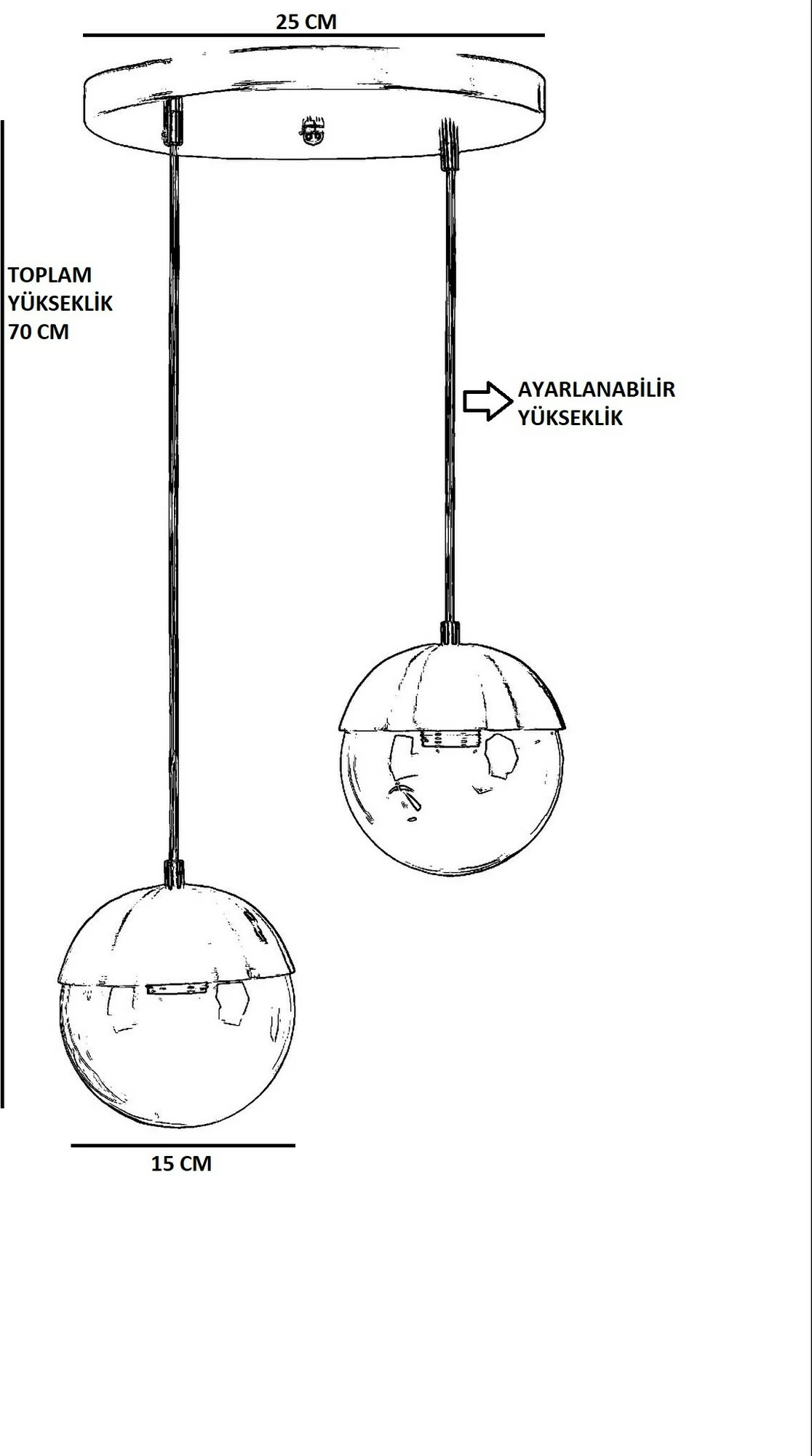 Llambë tavani Opviq, dy sfera, metalik, ngjyrë ari dhe e bardhë