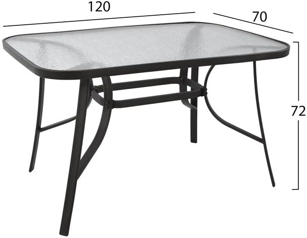 Tavolinë Bravo, gri metalike, 120x70x72 cm, FH5021.01