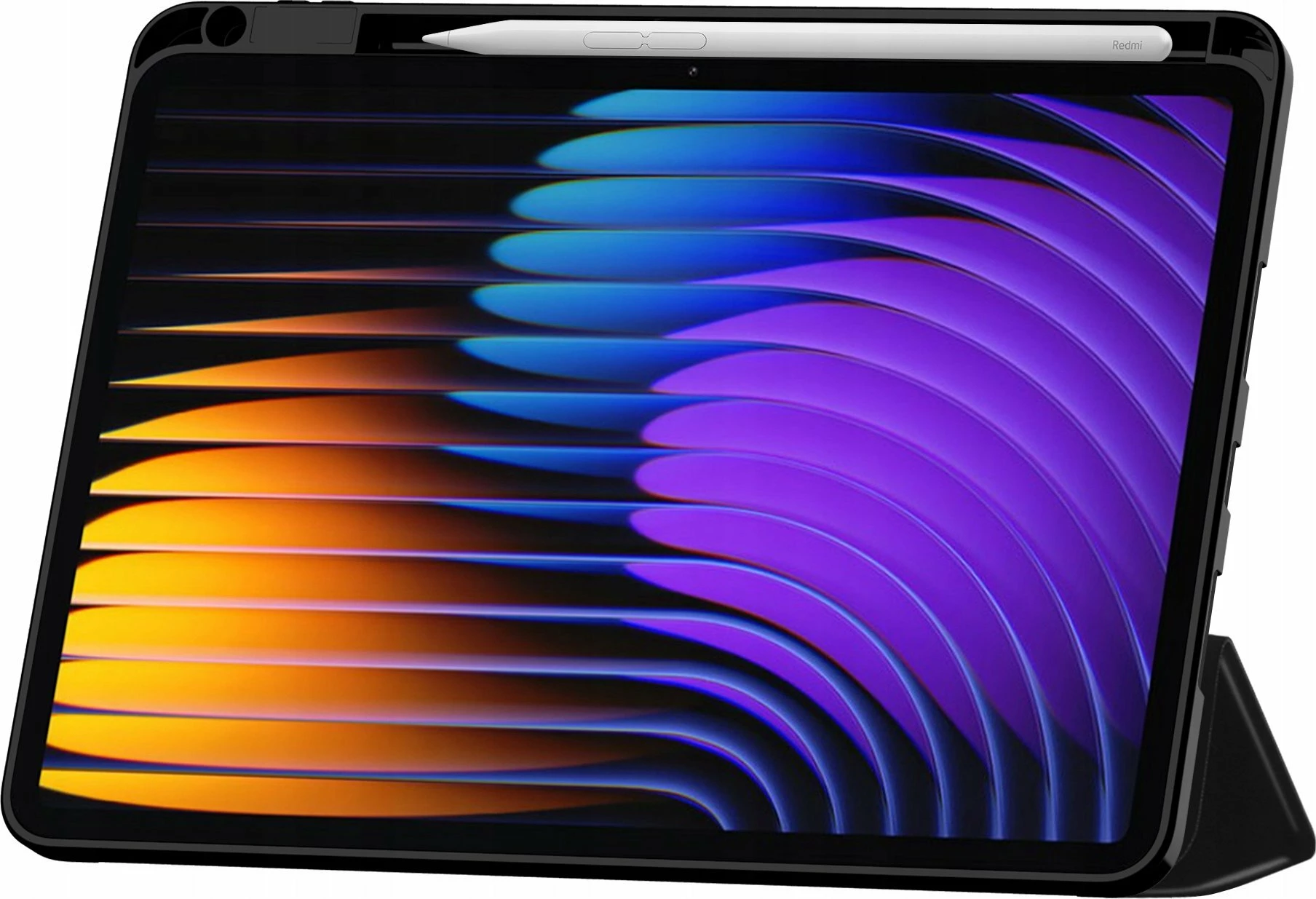 Mbështjellës për tablet Tech-Protect SmartCase SC Pen për Xiaomi Pad 7/7 Pro, silikon me kapak flip & vend për stylus, i zi