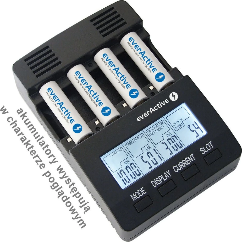 Karikues baterish everActive NC-3000, për AA/AAA/C/D, i zi