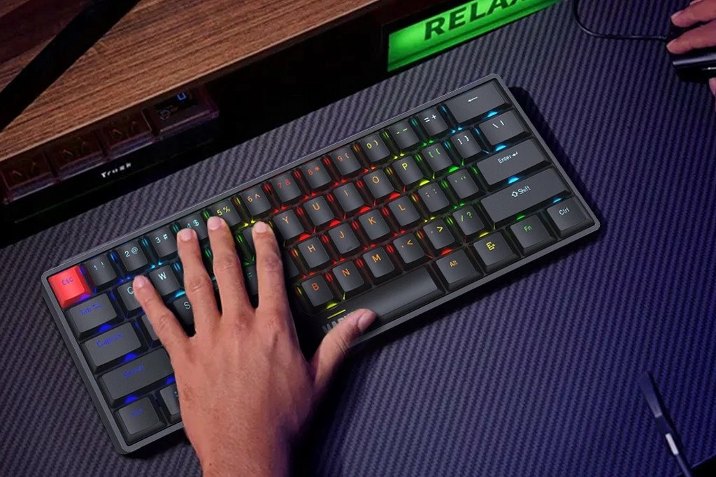 Tastierë mekanike Marvo Saber 61 KG933G EN, 60%, RGB, ZDZ Red, US layout, e zezë