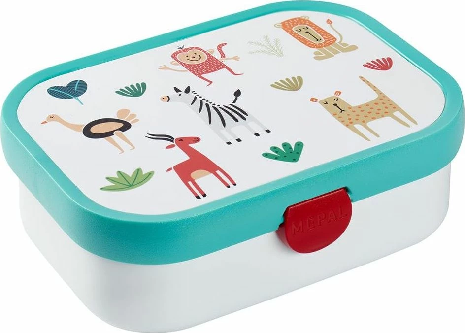 Kuti ushqimi për fëmijë Rosti Mepal Lunchbox Campus Animal Friends 107440065373, 18x13x6 cm, bardhë/turkez