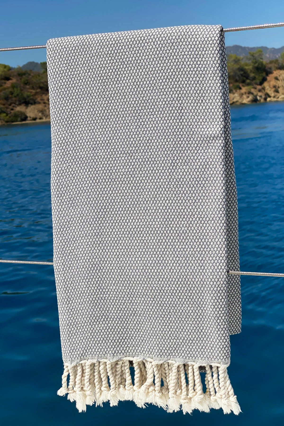 Peshqir plazhi Fouta, ngjyrë gri, Mijolnir, Likya