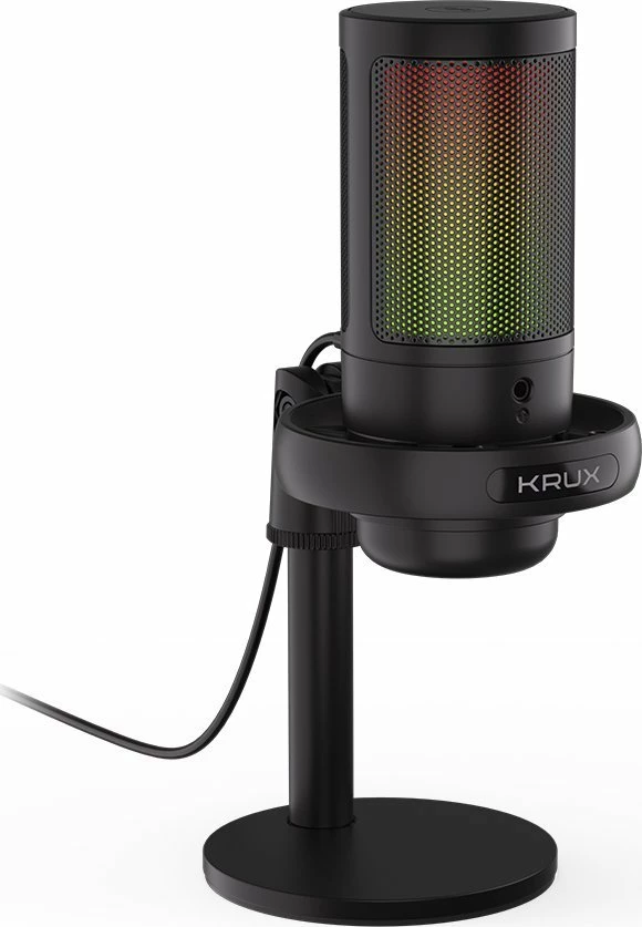 Mikrofon Krux Epic 1000S KRXC007, kondensator cardioid, RGB, USB-C/3.5 mm, i zi