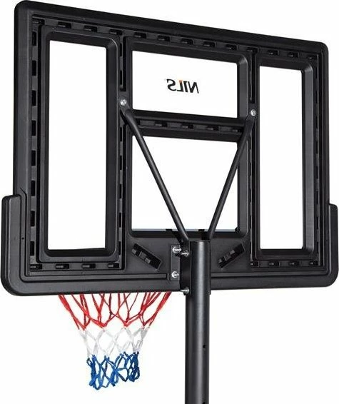 Kosh basketbolli Nils Extreme ZDKA21 i rregullueshëm 2.3-3.05 m, tabelë 110x75 cm, diametër unaze 45 cm, e zezë