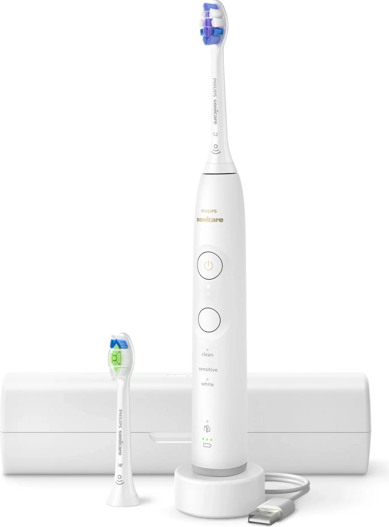 Furçë dhëmbësh elektrike sonike Philips Sonicare HX7410/02, me rimbushje, e bardhë