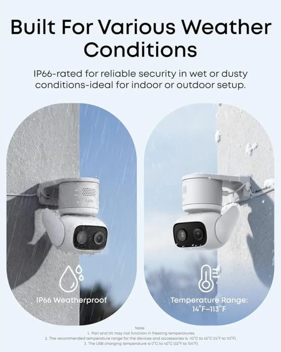 Kamerë sigurie CCTV ANKER Eufy Security C31 (T817L420), 360° pan/tilt, IP66, wired Wi‑Fi, night vision me ngjyra, e bardhë
