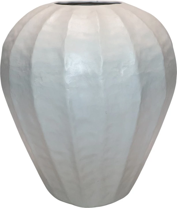 Vazo dekorative IVELLA, alumin, ngjyrë e bardhë e zbehtë, 30x30x33cm