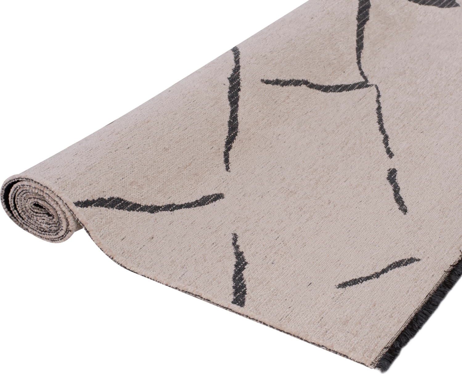 Tepih modern, ngjyrë krem dhe e zezë, FH7674.05, 160x230 cm