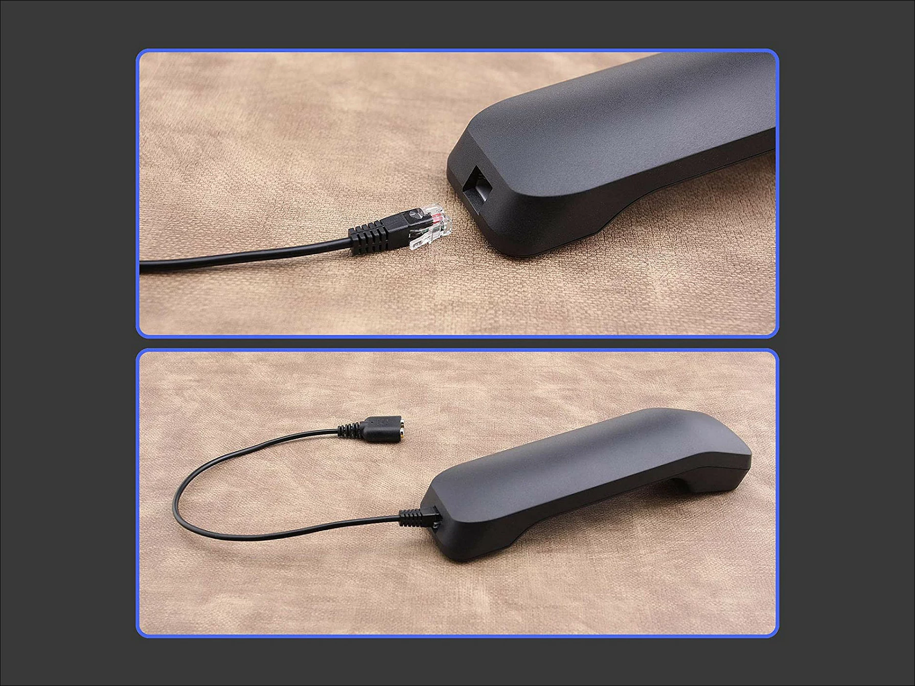 Adapter audio kabllo EQUIP 147944, RJ9 mashkull në 2x 3.5mm femër, 0.25 m, i zi