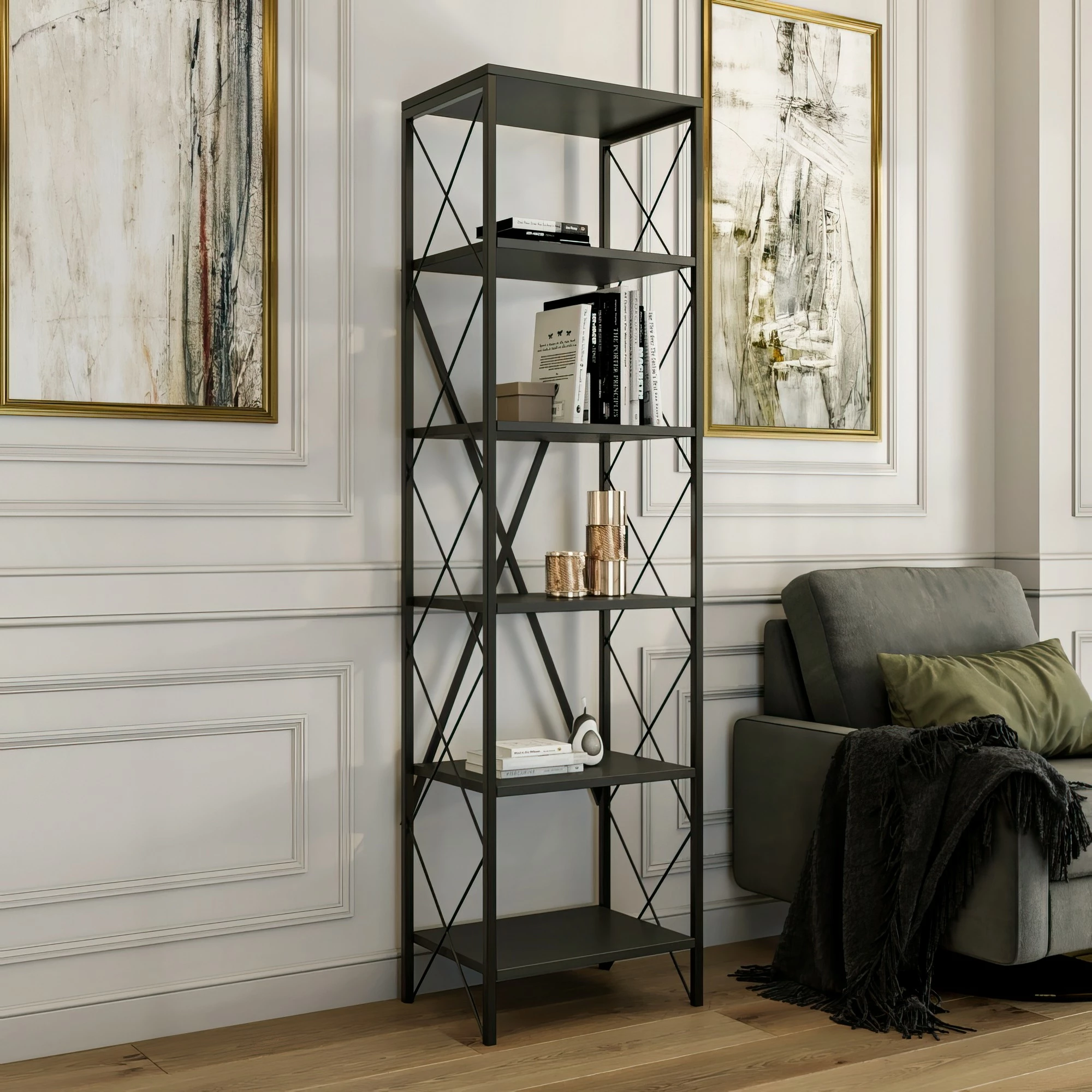 Raft librash Hanah Home, Suadiye, antracit