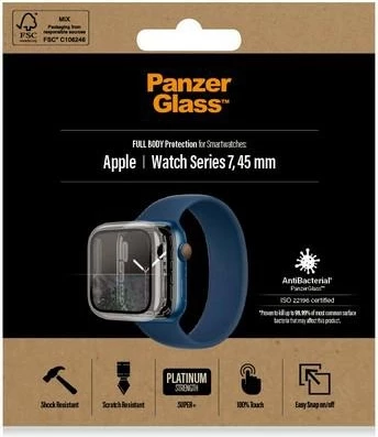 Mbështjellës PanzerGlass për Apple Watch 7/8, 45 mm, transparent