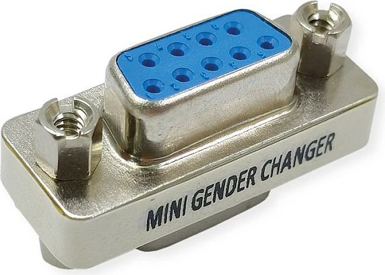 Adapter VALUE Mini Gender Changer, D-Sub 9-pin (DE-9) femër-femër, argjendtë