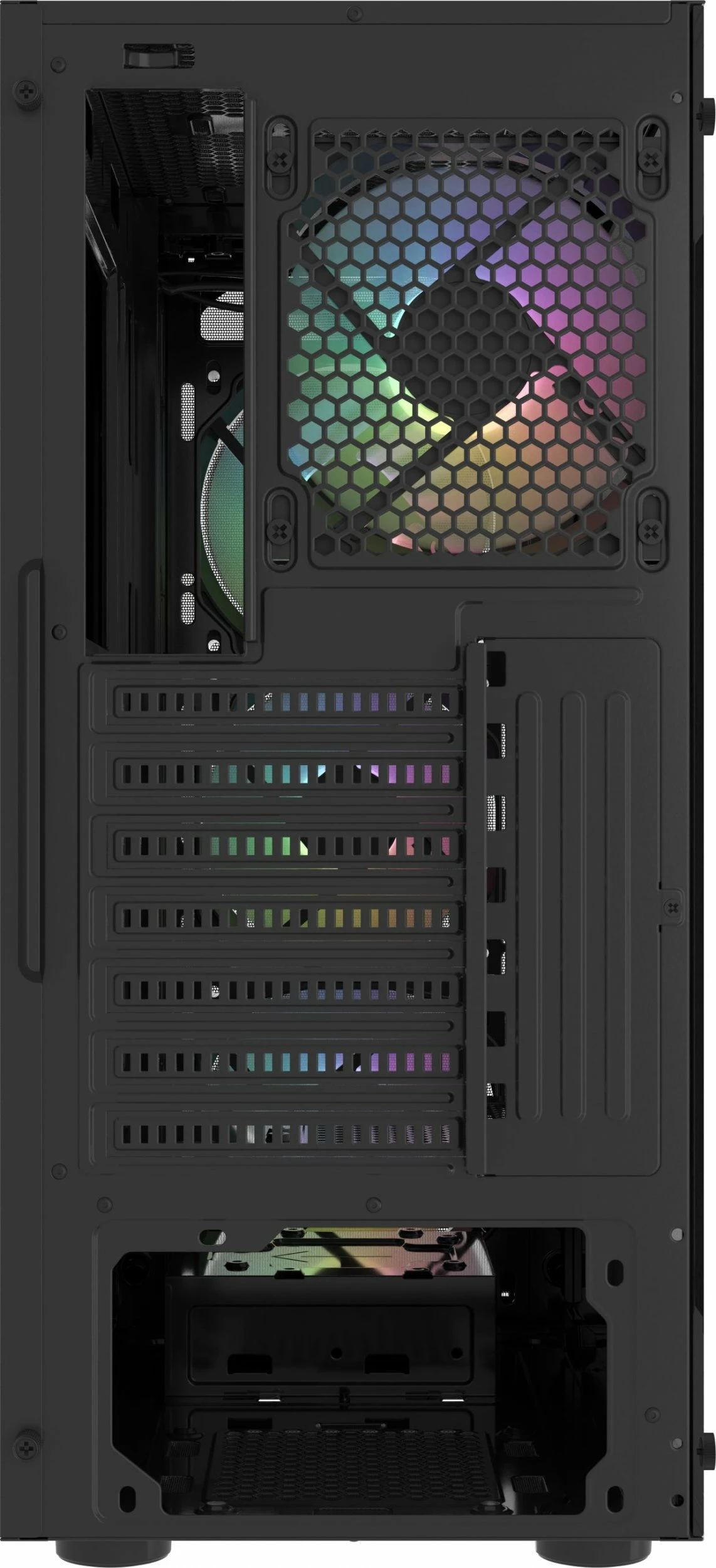 Kasë Fury Shobo SH4F RGB (NFO-2154) Midi Tower, ATX/µATX/Mini-ITX, 4x120mm RGB fan, tempered glass, e zezë