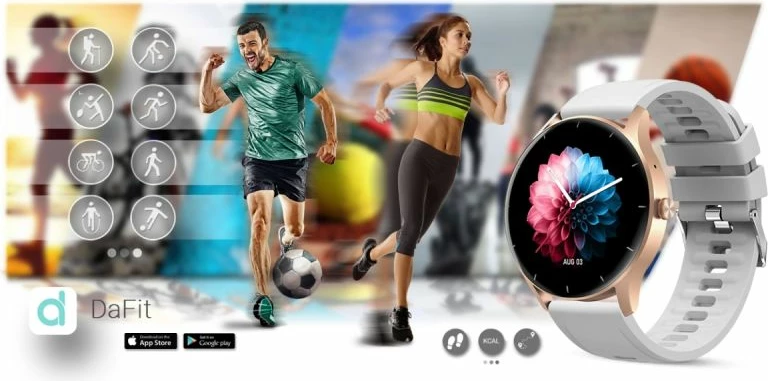 Smartwatch Gravity për femra, rose gold-white