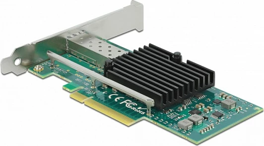 Kartë rrjeti DeLOCK PCIe x8 i82599EN, 1x SFP+ 10GbE, 10 Gbps, e brendshme, zezë/gjelbër