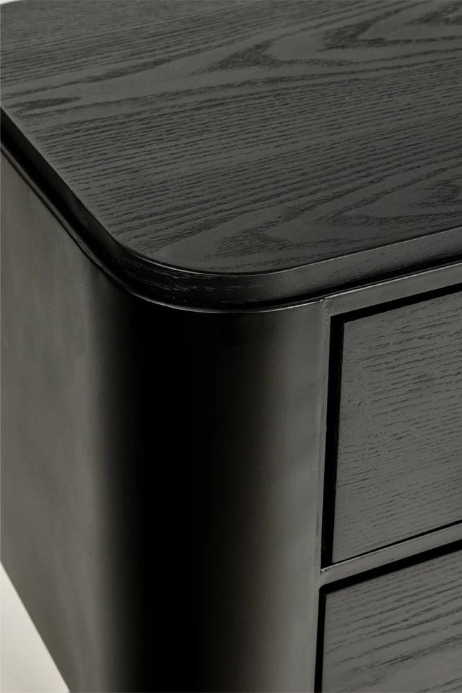 Komodinë Colombo, e zezë me të artë, 50x39x63