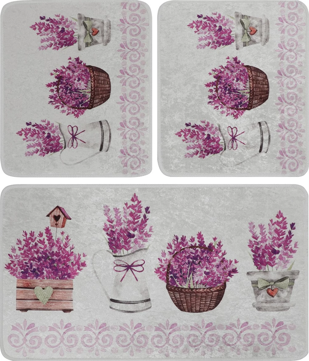 Set tapetash për banjo (3 copë), Mijölnir, Giardino Di Lavanda, shumëngjyrësh