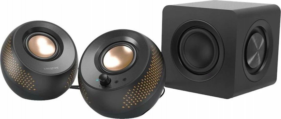 Altoparlantë për kompjuter Creative Pebble X Plus RGB 2.1 15W, zi