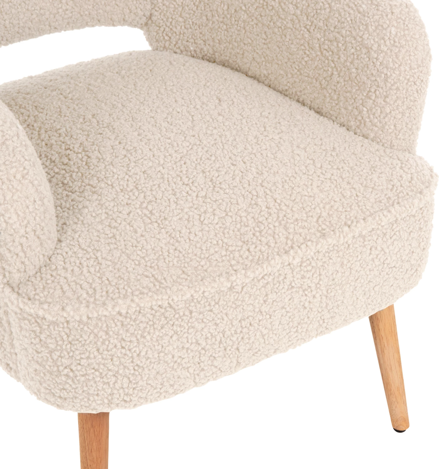 Fotelje MYLIE FH8394.23, pëlhurë boucle ecru, 66x75x93H cm