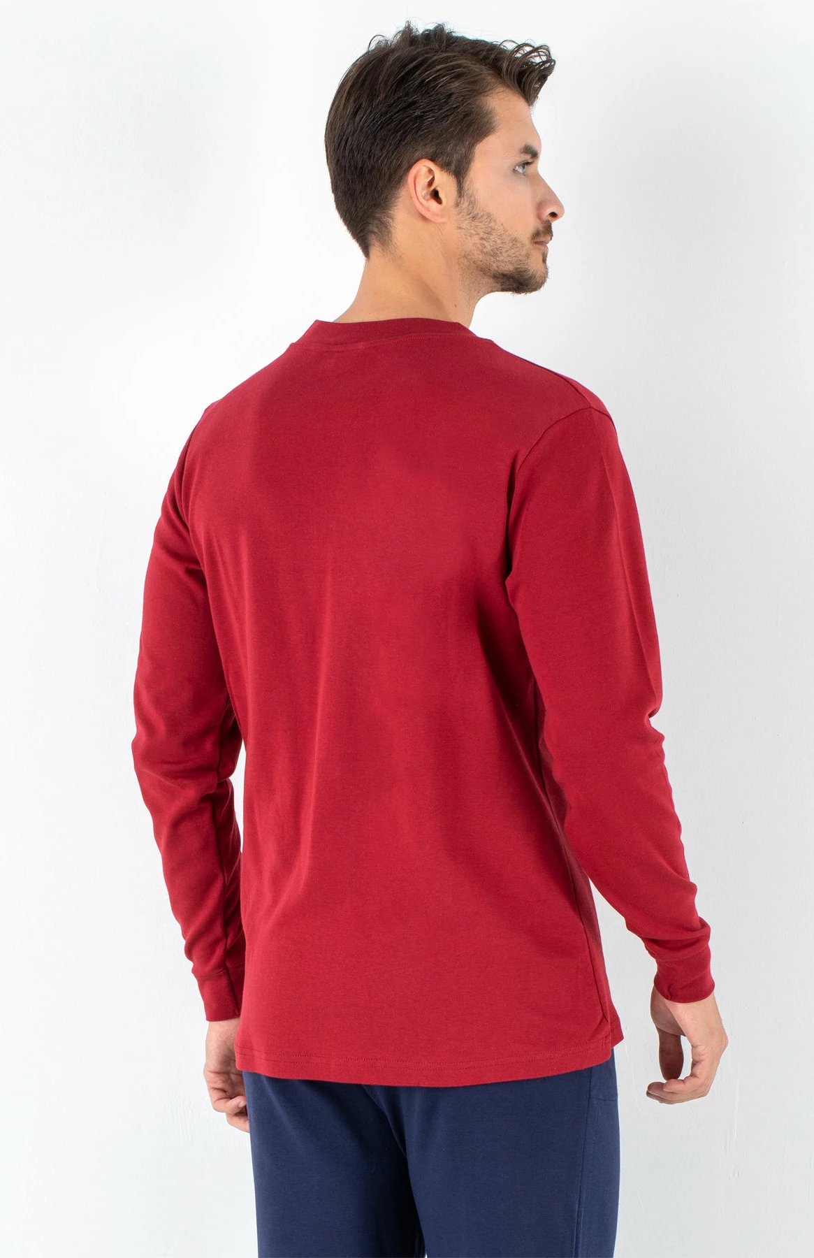 Set pizhamash për burra, ngjyrë e kuqe Claret, Jumeon, 256-020530, XXL