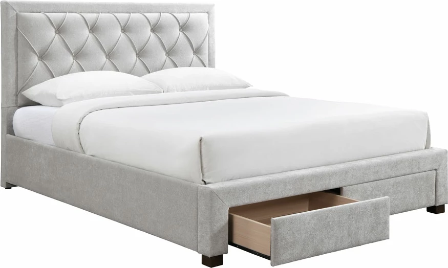 Krevat Noble për dyshek 160x200cm, gri e çelët, 216.5x165x122