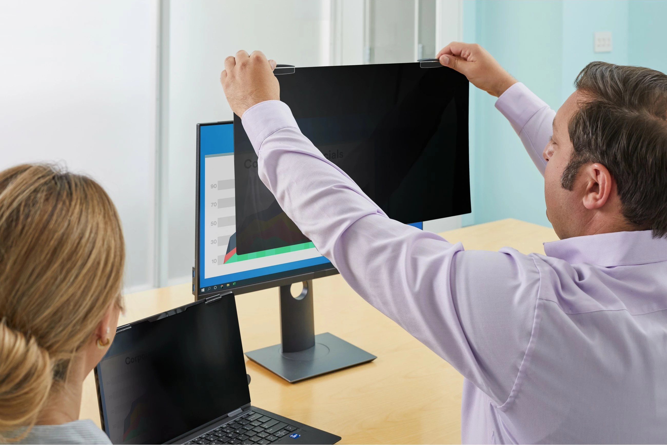 Filtër privatësie 3M PF245W9EM për monitor 24.5 inç, magnetik, anti-reflektues, i zi