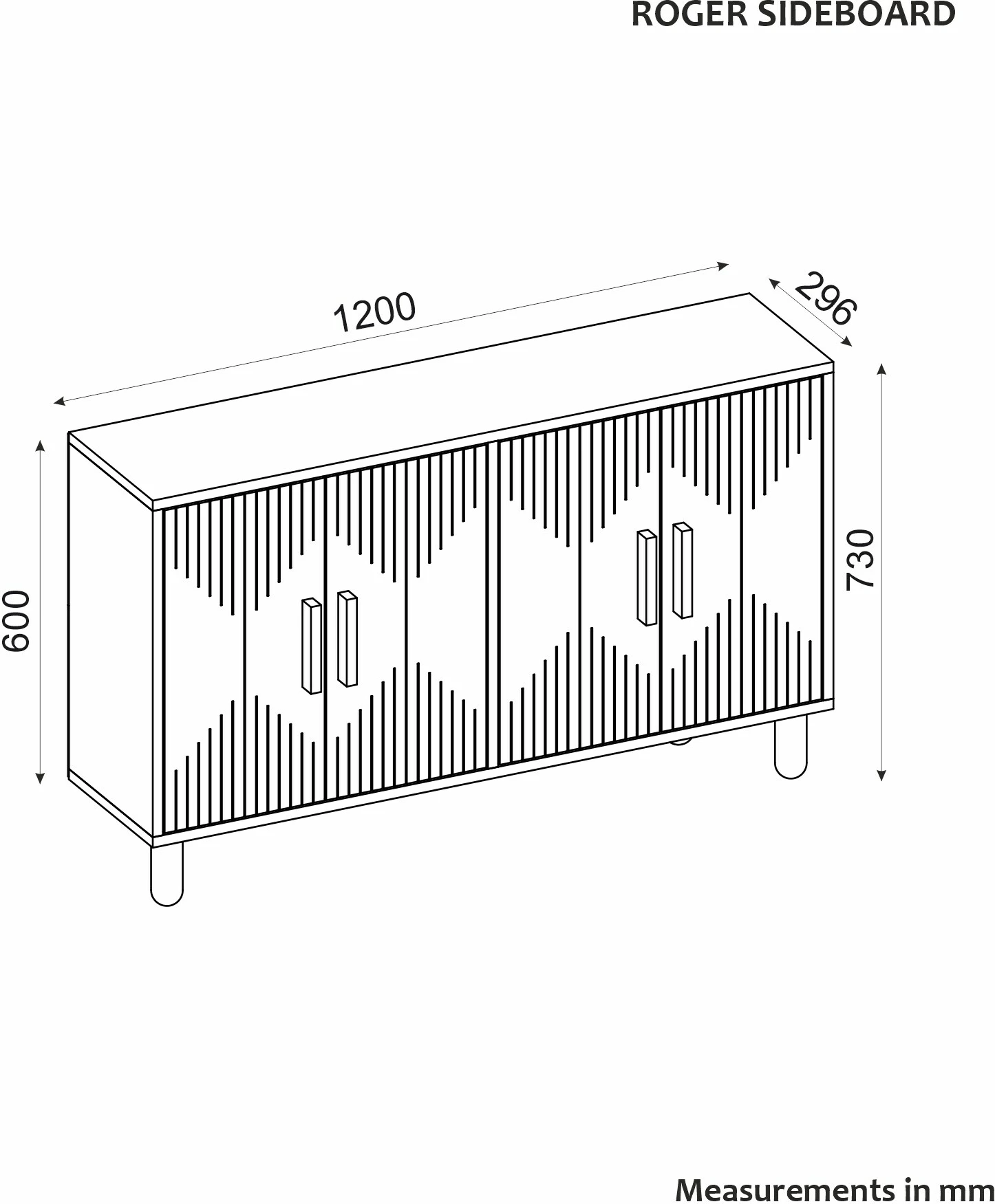 Konsolë Roger, ngjyrë lisi Saphire