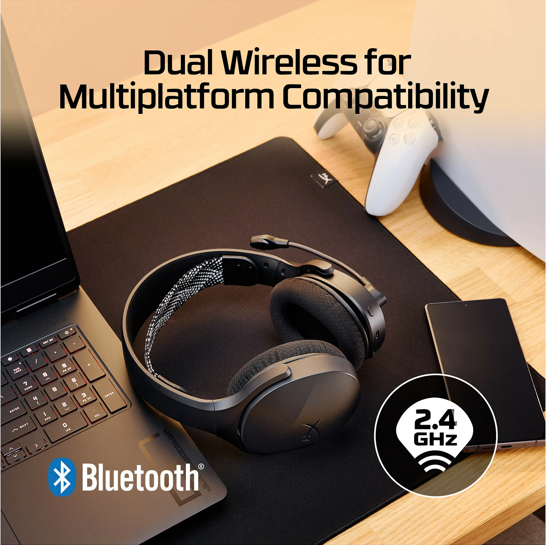 Kufje gaming wireless HyperX Cloud Jet, 2.4GHz + Bluetooth 5.3, të zeza