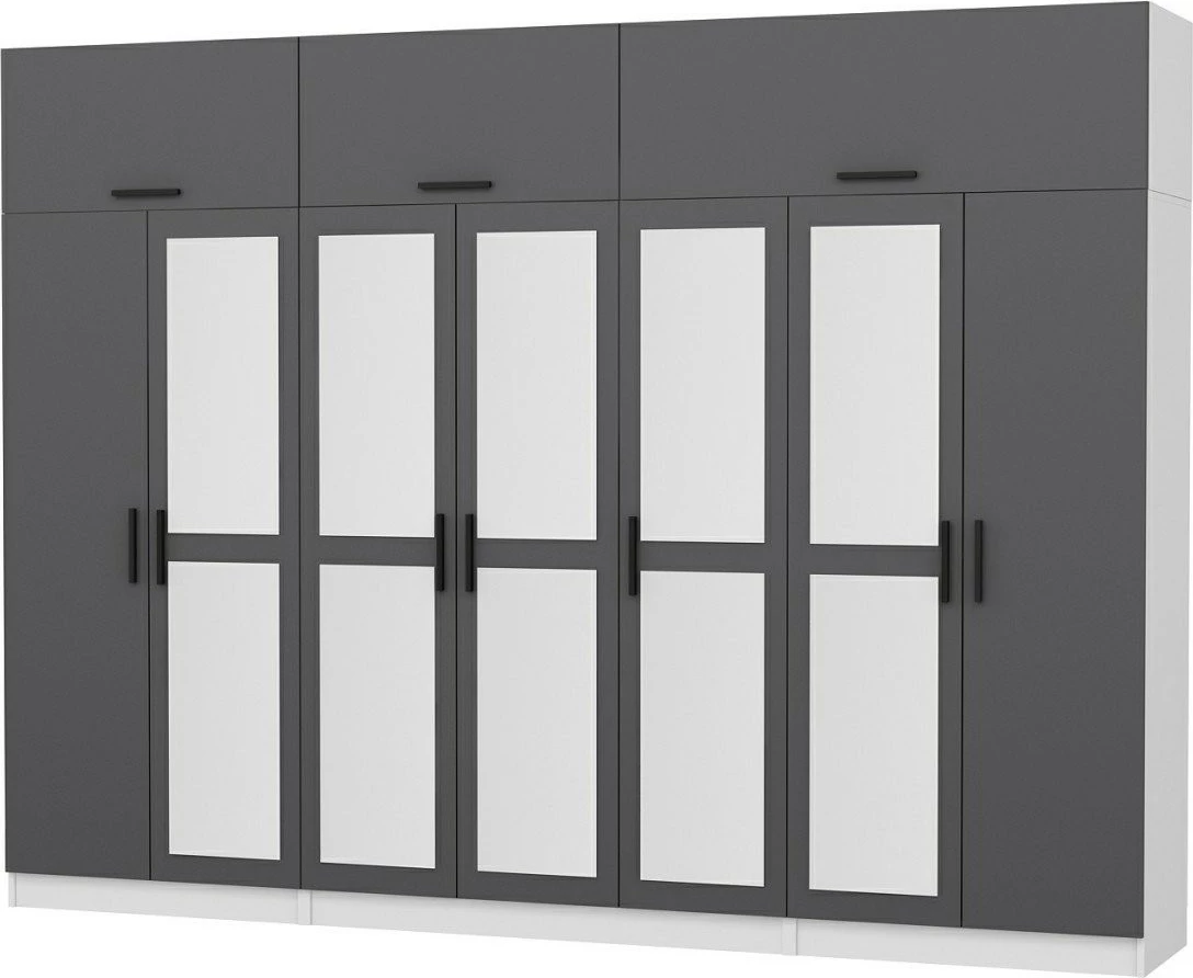 Dollap i madh për rroba, ngjyrë antracit dhe e bardhë, Skye Decor, 5164