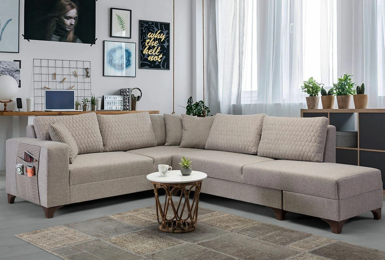Kënd divan-krevat Atelier del Sofa, Loft, ngjyrë kafe e çelët